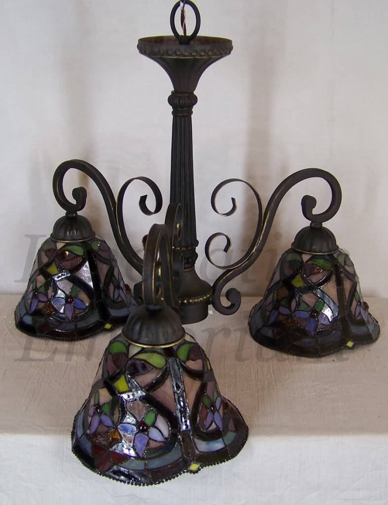 Chandelier Light Tiffany Style Antique Bronze Ceiling Pendant