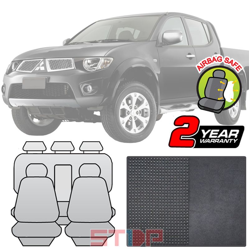 MITSUBISHI TRITON MLMN DOUBLE CAB GREY CUSTOM FIT SEAT COVERS DUAL CAB