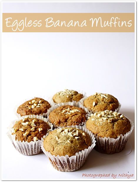 Eggless Banana Muffins1