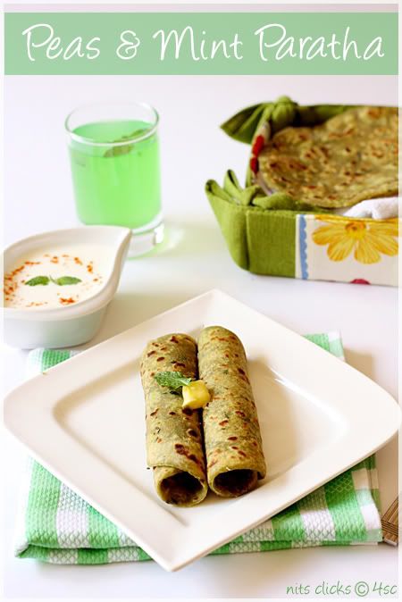 Peas and mint paratha1