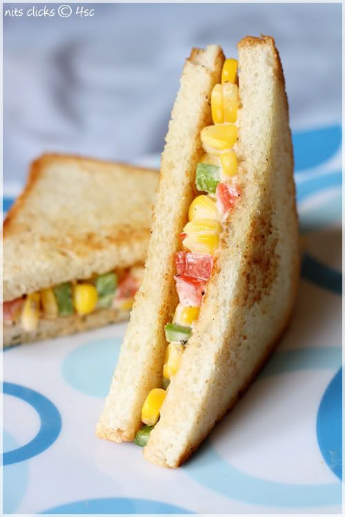 Sweet corn mayo sandwich