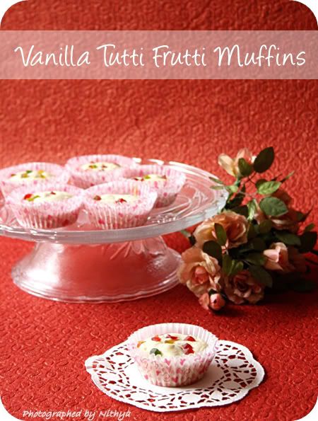 Vanilla tutti frutti muffins