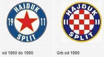 HNK Hajduk Split - Logo (grb) kroz povijest nogomet 
