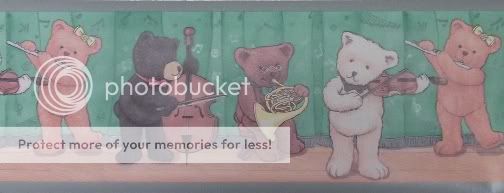 Teddy Bear Wallpaper Border Orchestra Musical Music Kid  