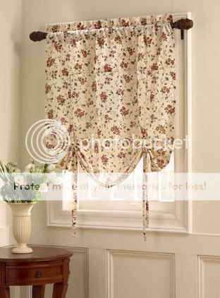 Window Tie Up Shade Oxford Drapes Curtain Blind Floral Room Treatment 