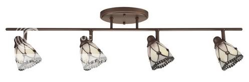 Tiffany Style Track Light Antique Bronze Oyster Shell 4