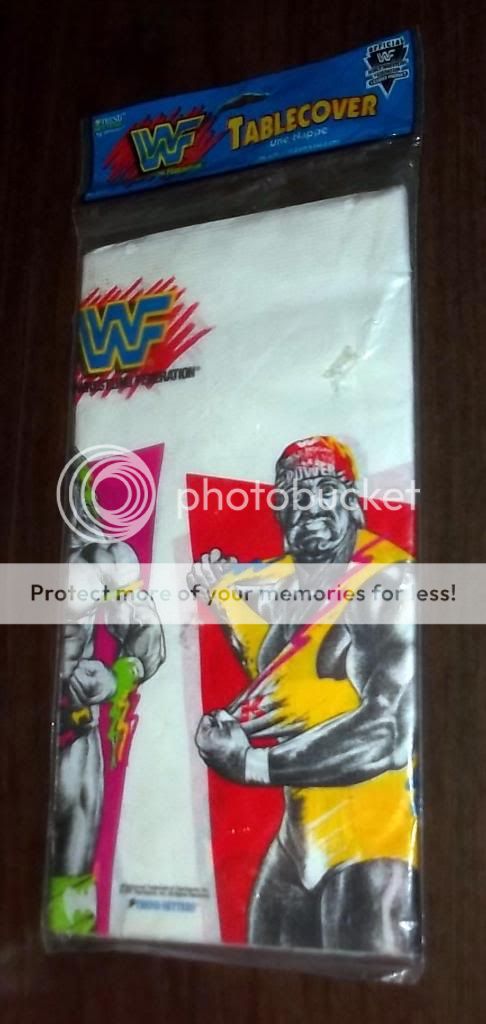 Vintage WWF Wrestling Hulk Hogan Ultimate Warrior Tablecloth Sealed 