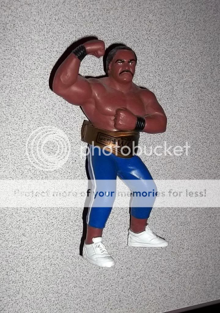 Vintage WCW UK Galoob Wrestling Figure Ron Simmons Stripe w/ Belt VERY 